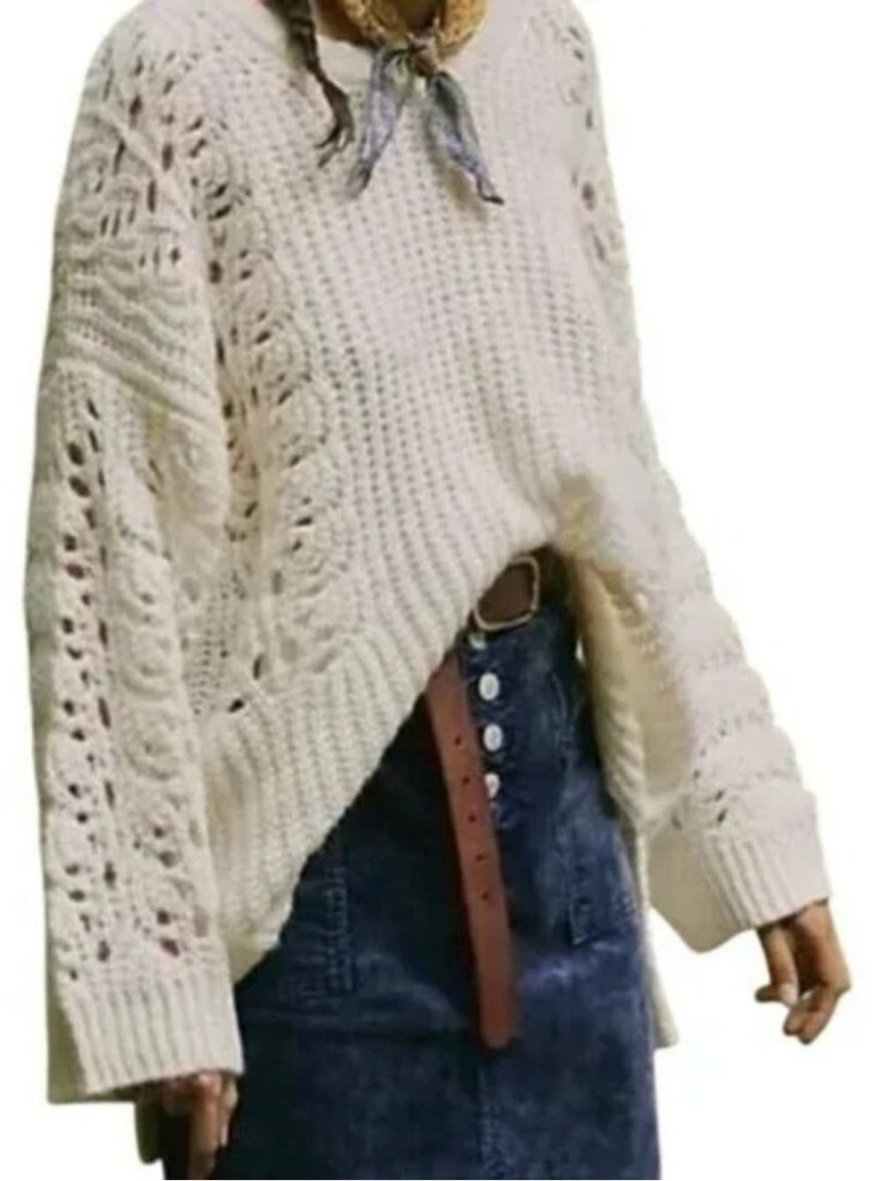 Anthropologie Pilcro Devenne Pointelle Knit Sweater